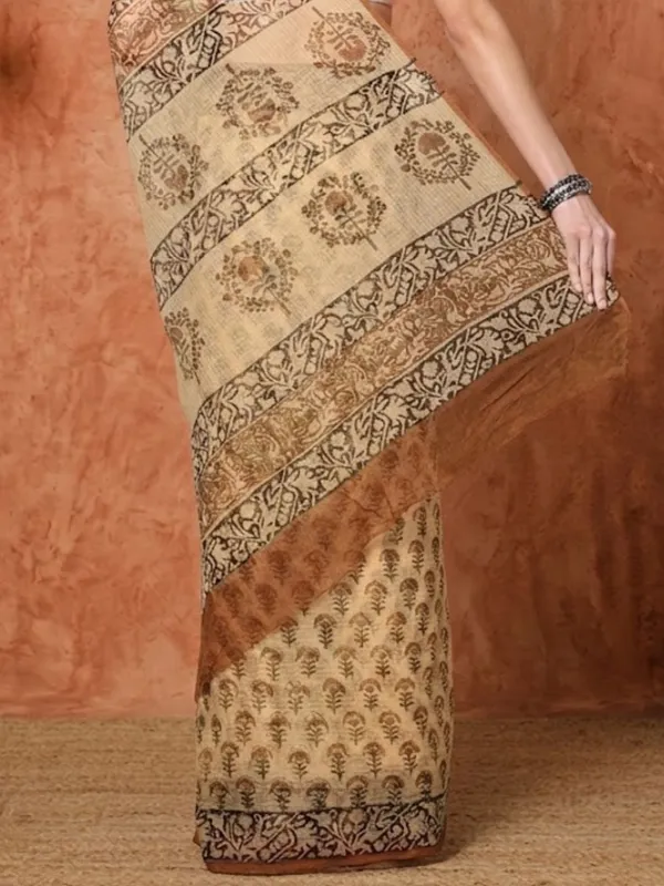 Rangmaati_Kota_Doria_Hand_Block_Print_Serene_Saree