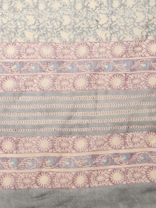 Rangmaati_Kota_Doria_Hand_Block_Print_Chic_Saree