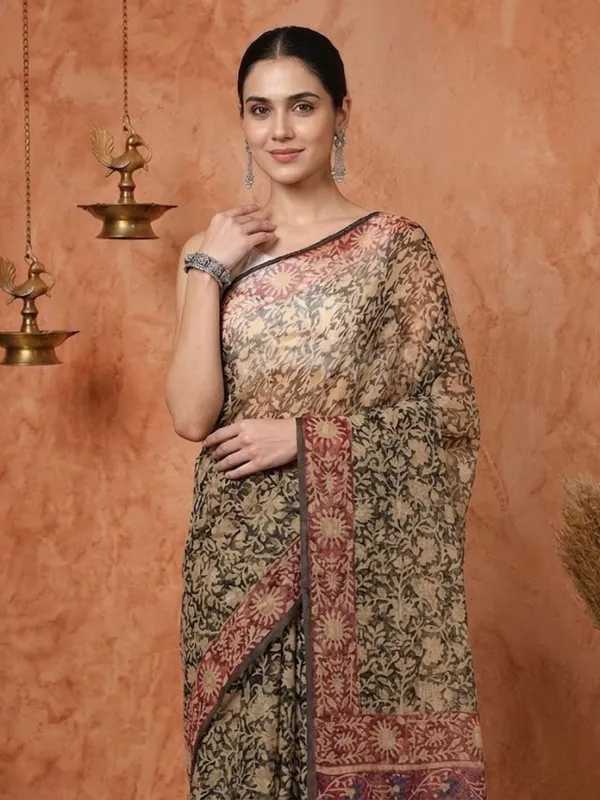 Rangmaati_Kota_Doria_Hand_Block_Print_Chic_Saree
