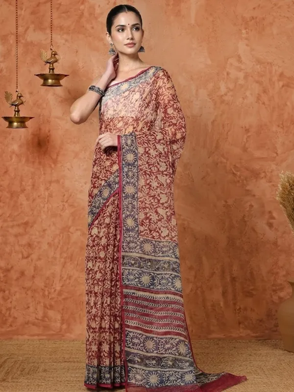 Rangmaati_Kota_Doria_Hand_Block_Print_Rustic_Saree