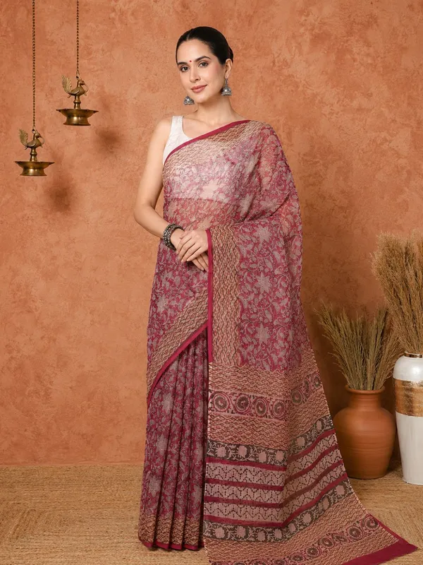 Rangmaati_Kota_Doria_Hand_Block_Print_Whimsical_Saree