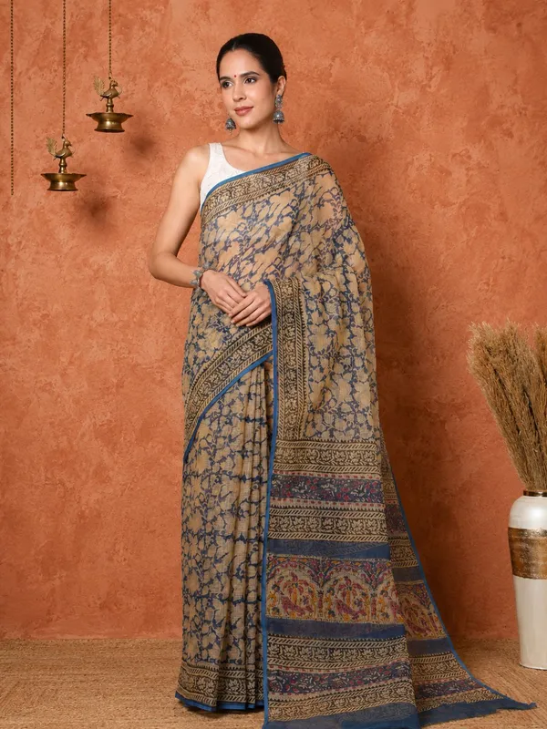 Rangmaati_Kota_Doria_Hand_Block_Print_Soothing_Saree