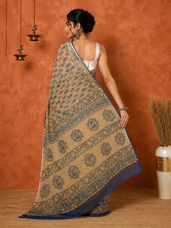 Rangmaati_Kota_Doria_Hand_Block_Print_Earthy_Saree