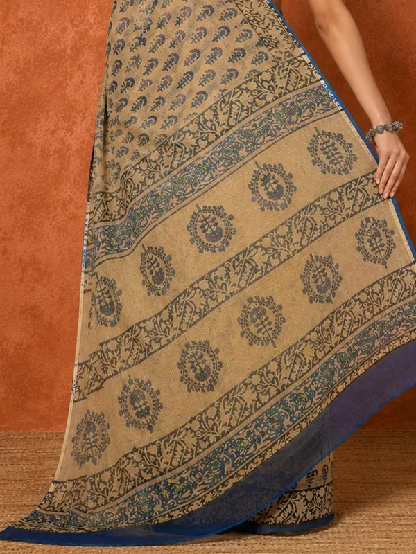 Rangmaati_Kota_Doria_Hand_Block_Print_Earthy_Saree