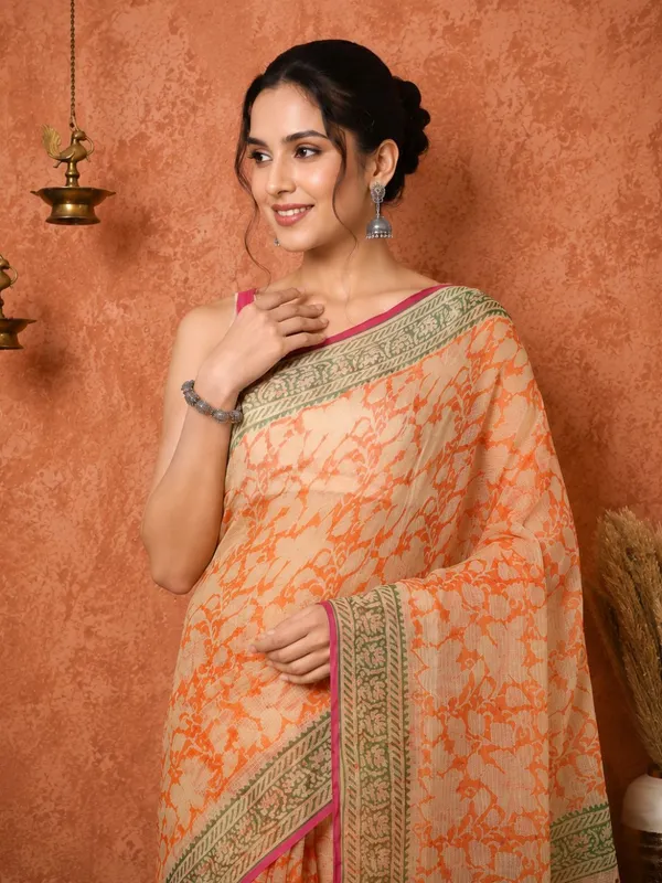Rangmaati_Kota_Doria_Hand_Block_Print_Joyful_Saree