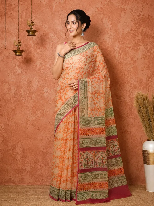 Rangmaati_Kota_Doria_Hand_Block_Print_Joyful_Saree