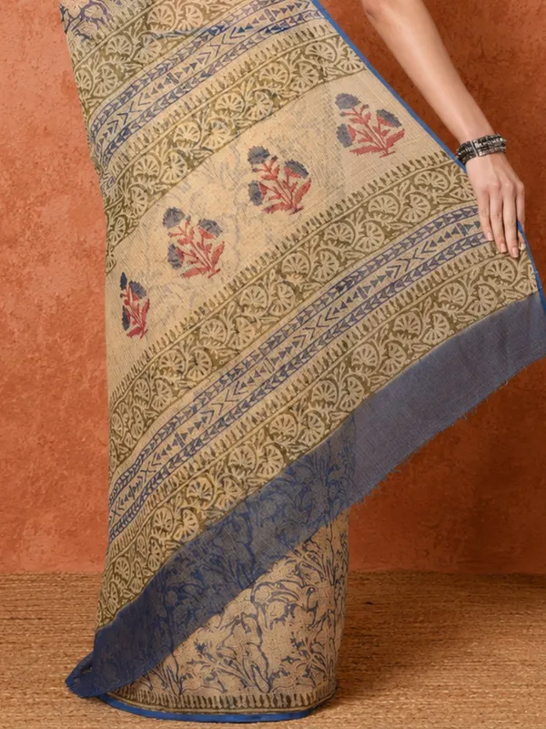 Rangmaati_Kota_Doria_Hand_Block_Print_Harmonious_Saree
