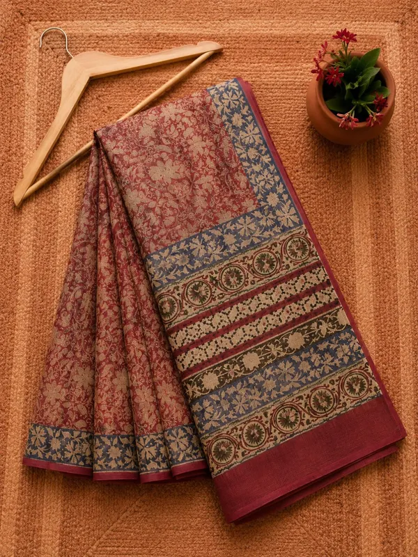 Rangmaati_Kota_Doria_Hand_Block_Print_Lush_Saree