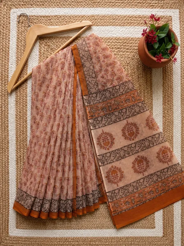 Rangmaati_Kota_Doria_Hand_Block_Print_Radiant_Saree