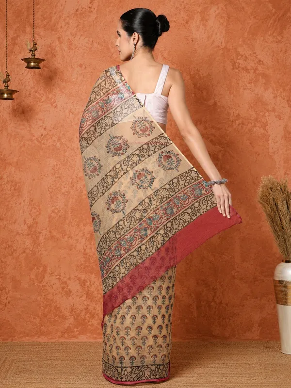 Rangmaati_Kota_Doria_Hand_Block_Print_Subtle_Saree