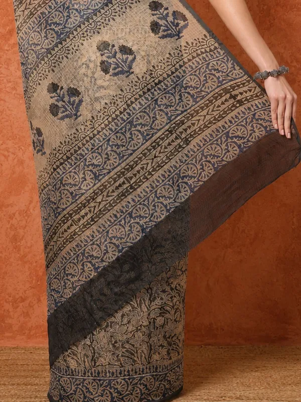 Rangmaati_Kota_Doria_Hand_Block_Print_Eclectic_Saree
