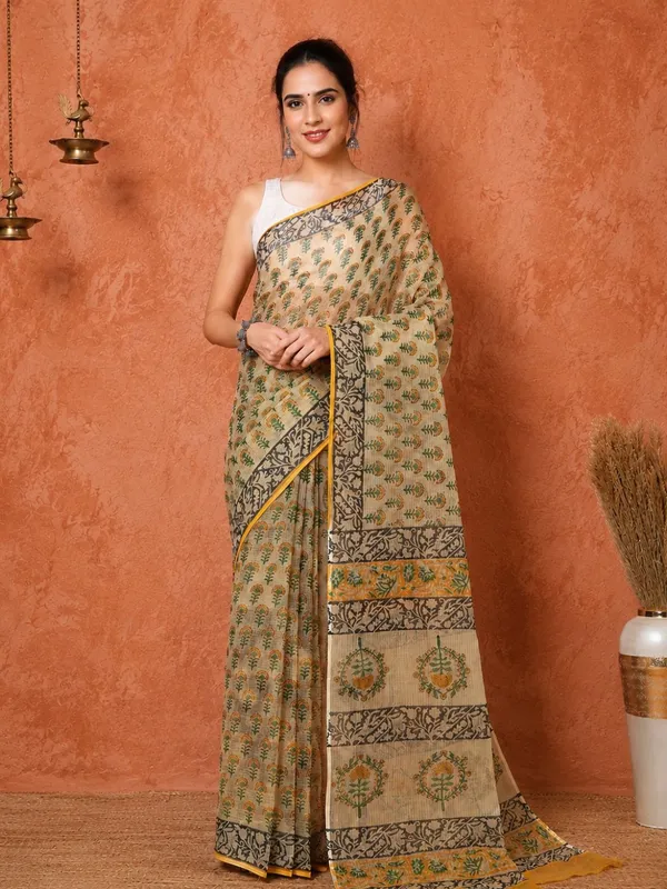 Rangmaati_Kota_Doria_Hand_Block_Print_Regal_Saree