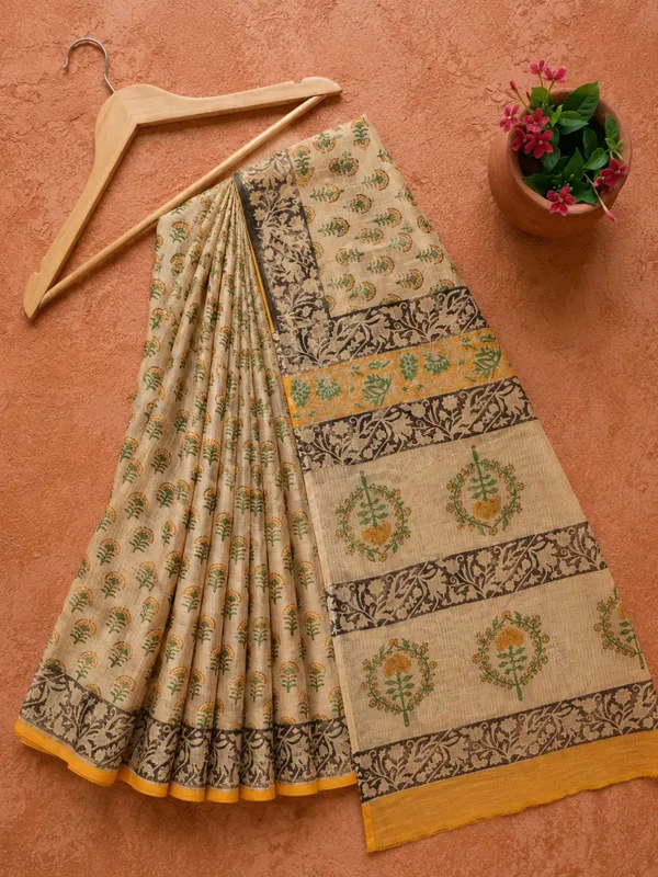 Rangmaati_Kota_Doria_Hand_Block_Print_Regal_Saree