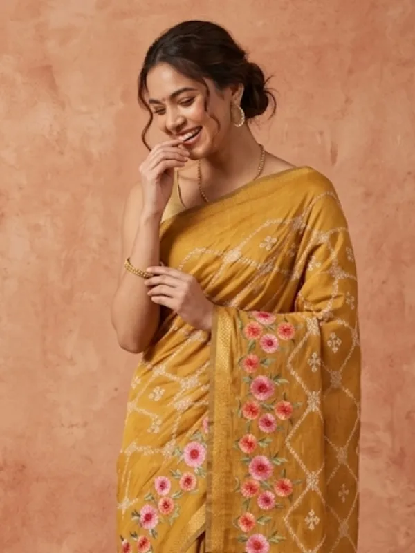 Dhaaga_Roop_Kota_Silk_Ghicha_Stripe_Saree_Mustard_Yellow