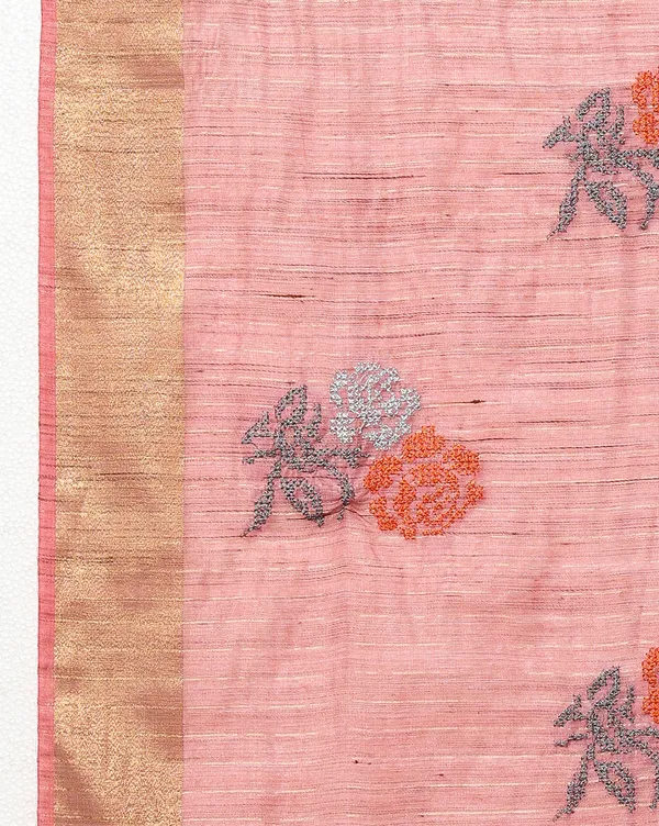 Rangini_Banswara_Cotton_Silk_Saree_Coral_Pink