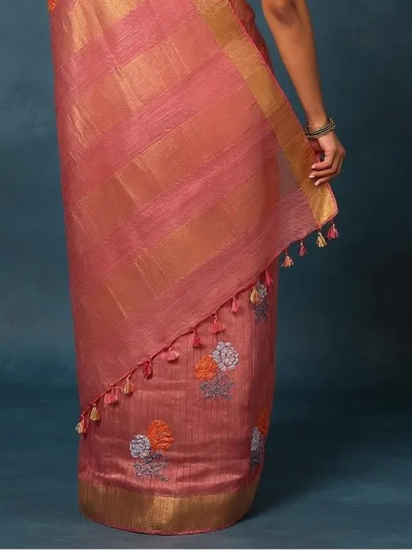 Rangini_Banswara_Cotton_Silk_Saree_Coral_Pink