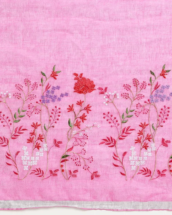 Gulmohar_Pure_Linen_Hand_Embroidered_Saree_Soft_Pink