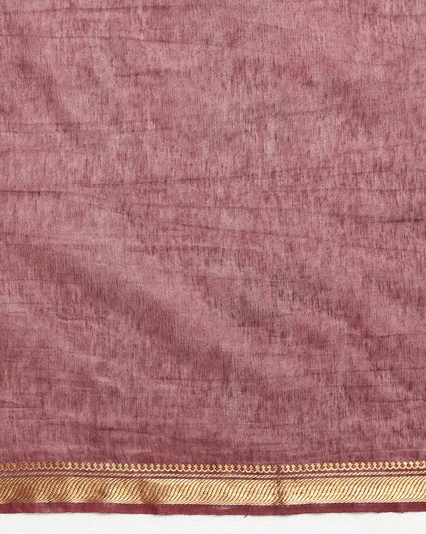 Aabha_Silk_Linen_Embroidered_Saree_Rich_Wine