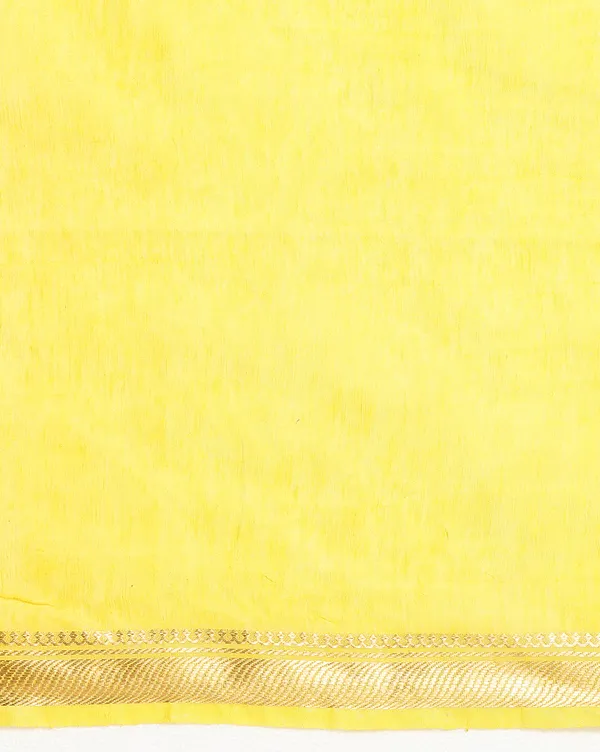 Aabha_Silk_Linen_Embroidered_Saree_Bright_Yellow