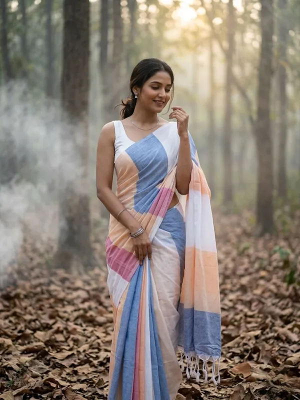 Earthloom_Handdyed_Khadi_Cotton_Saree_Eclectic