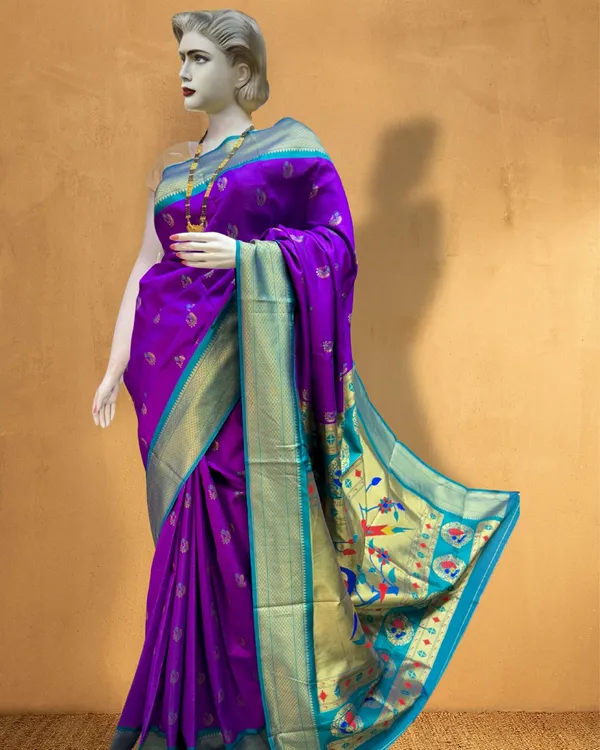 Marathi_Mood_Paithani_Silk_Meenakari_Saree_Purple