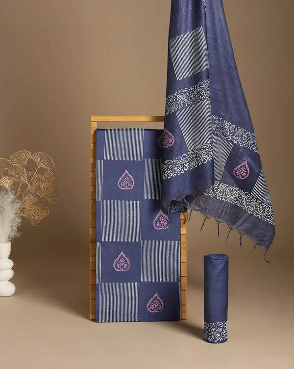 Katan_Silk_Decorous_Blockprint_Blue_Suit