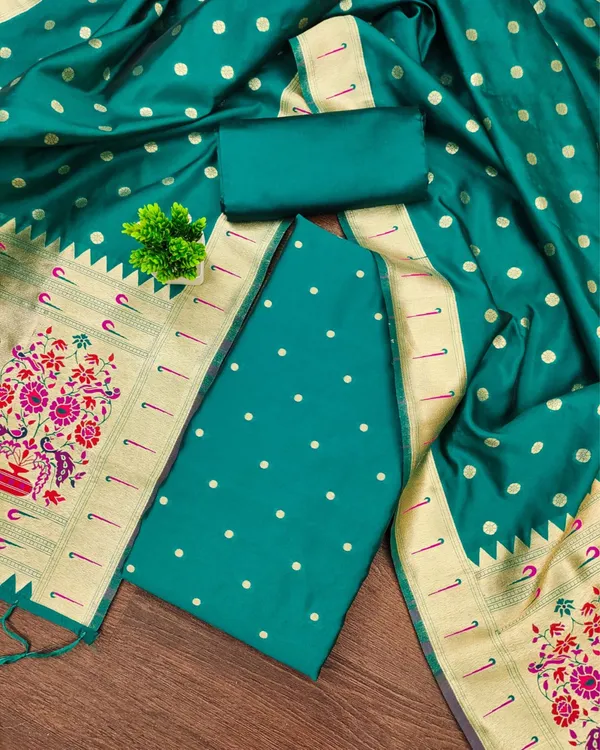Noor-e-Banaras_Lichi_Silk_Teal_Blue_Brocade_Suit
