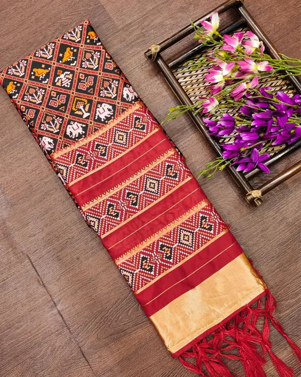 Noor-e-Banaras_Lichi_Silk_Royal_Blue_Patola_Dupatta