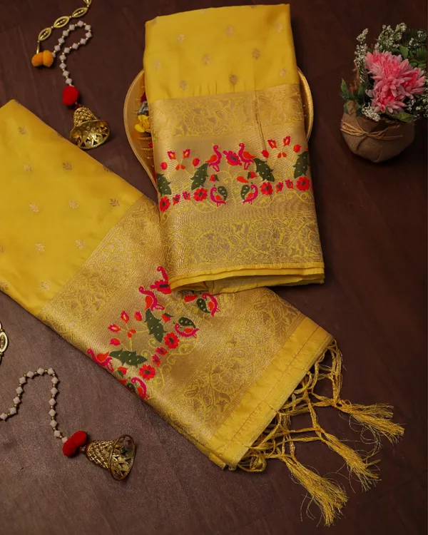 Noor-e-Banaras_Zari_Brocade_Mustard_Yellow_Silk_Suit