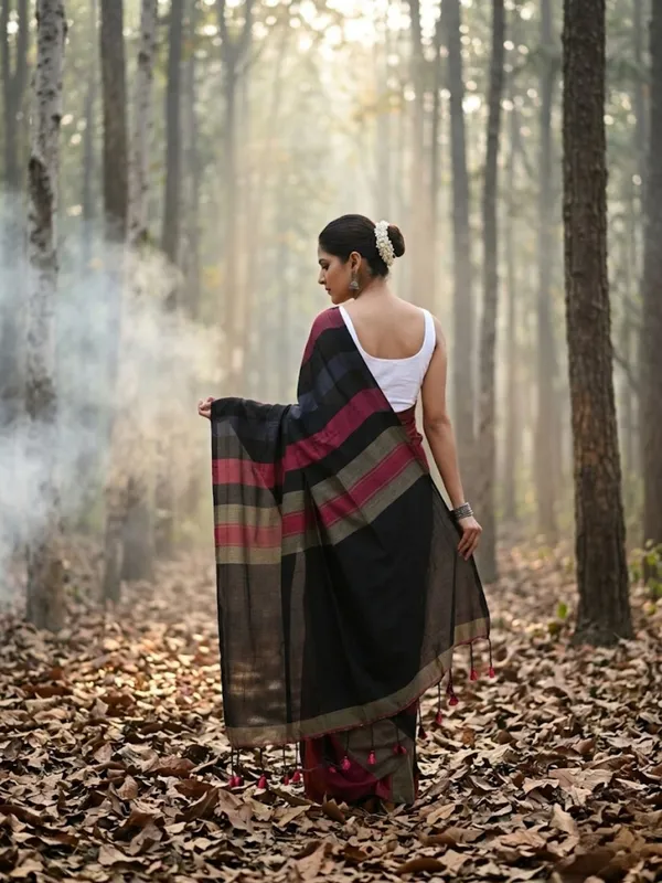 Earthloom_Handdyed_Khadi_Cotton_Saree_Vibrant