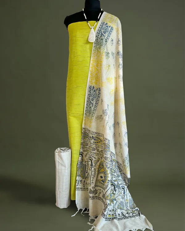 Splendid_Katan_Silk_Yellow_Madhubani_Suit