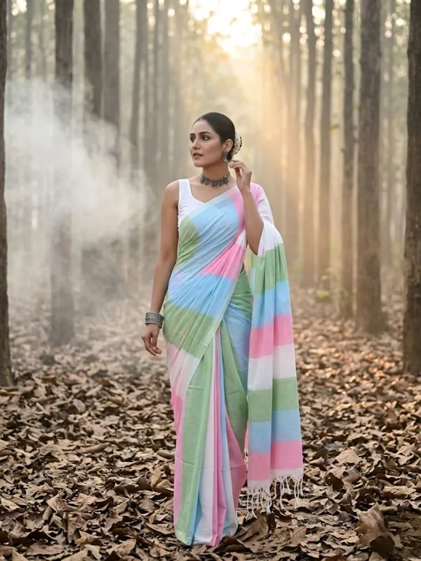 Earthloom_Handdyed_Khadi_Cotton_Saree_Cheerful