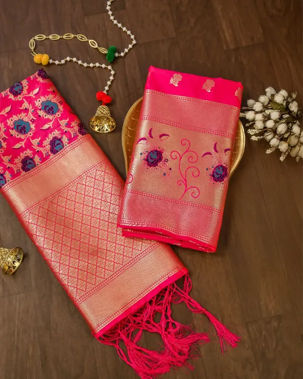 Noor-e-Banaras_Brocade_Weaving_Lichi_Silk_Suit_Pink