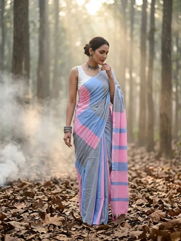 Earthloom_Handdyed_Khadi_Cotton_Saree_Dazzling