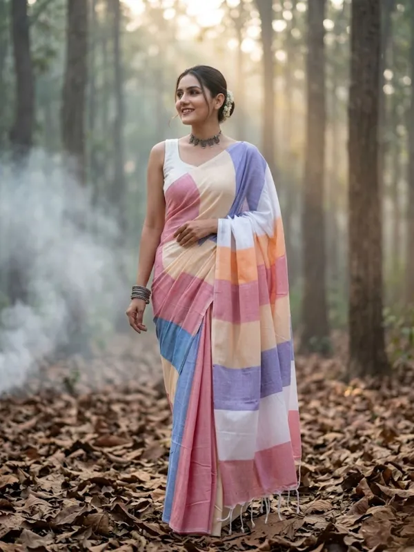Earthloom_Handdyed_Khadi_Cotton_Saree_Joyful