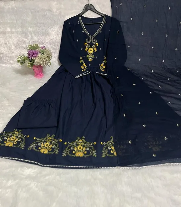 Dark_Blue_Anarkali_Pant_Dupatta_Set_For_Women