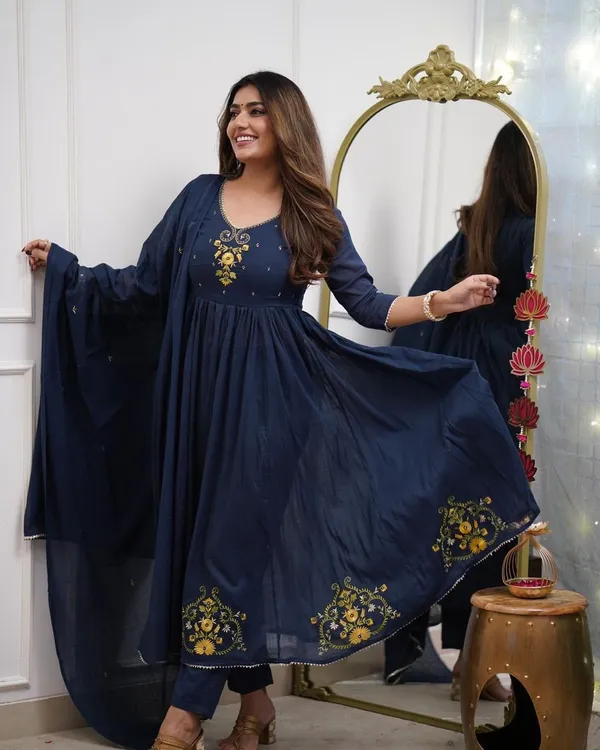 Dark_Blue_Anarkali_Pant_Dupatta_Set_For_Women