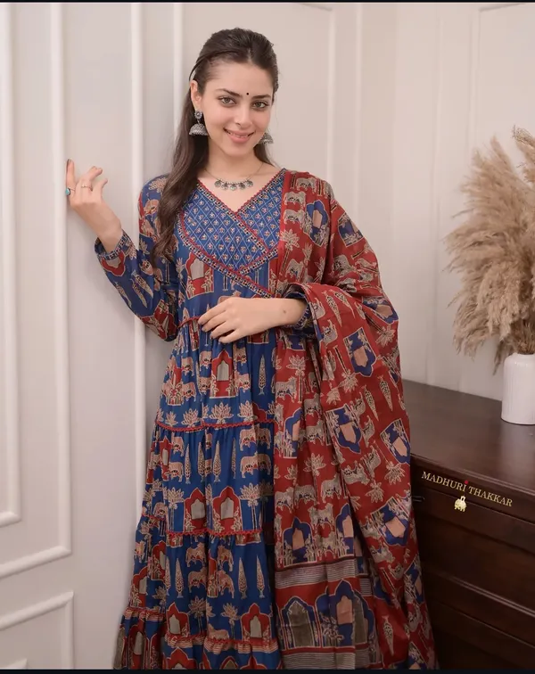 Blue_Cotton_Anarkali_Kurta_Set_For_Women
