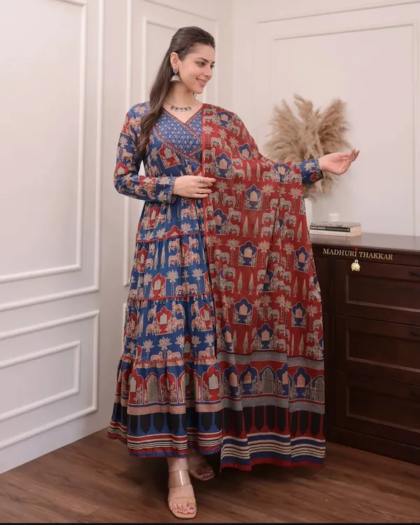 Blue_Cotton_Anarkali_Kurta_Set_For_Women
