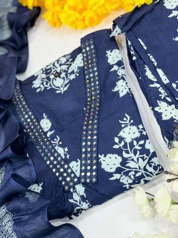 Blue_Cotton_Angrakha_Kurti_Set_For_Women