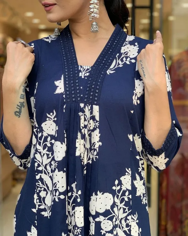 Blue_Cotton_Angrakha_Kurti_Set_For_Women