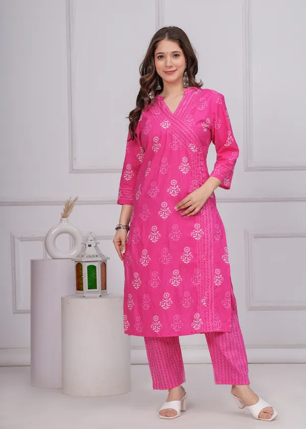 Pink_Cotton_Angrakha_Kurti_With_Pant_&_Dupatta_Set_For_Women