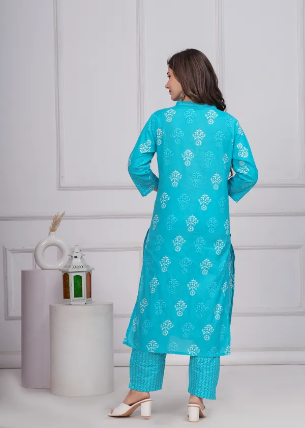 Aqua_Blue_Cotton_Angrakha_Kurti_With_Pant_&_Dupatta_Set_For_Women