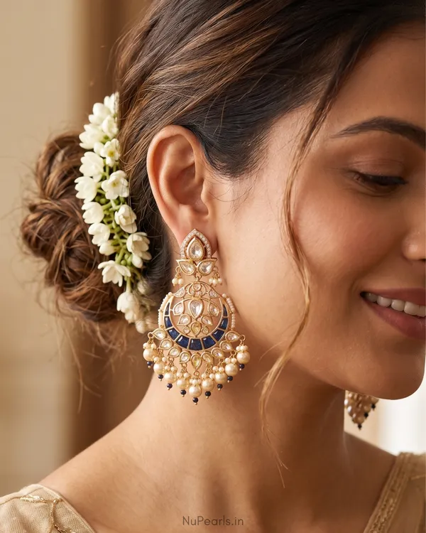 Blue_Kuhu_Polki_Kundan_Chandbalis_|18K_Gold_Plated_Designer_Earrings