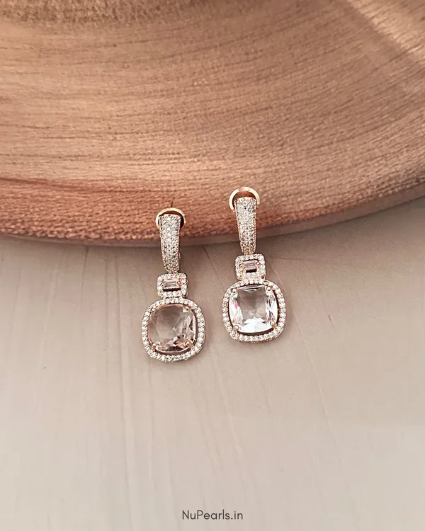 White_Aria_AD_Stone_Drop_Earrings|_18K_Rose_Gold_Plated_Party_Earrings