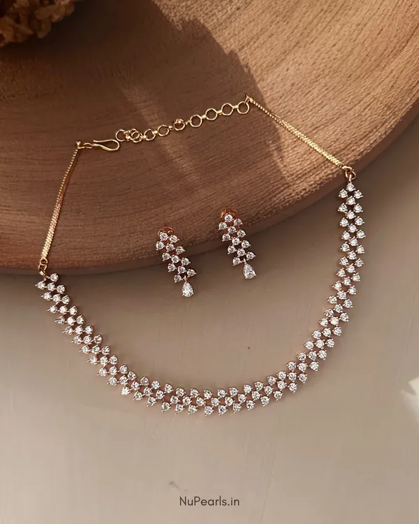 Rose_Gold_Bhavi_Necklace_|18k_Rose_Gold_Plated_CZ_Studded_Jewellery_Set_For_Women