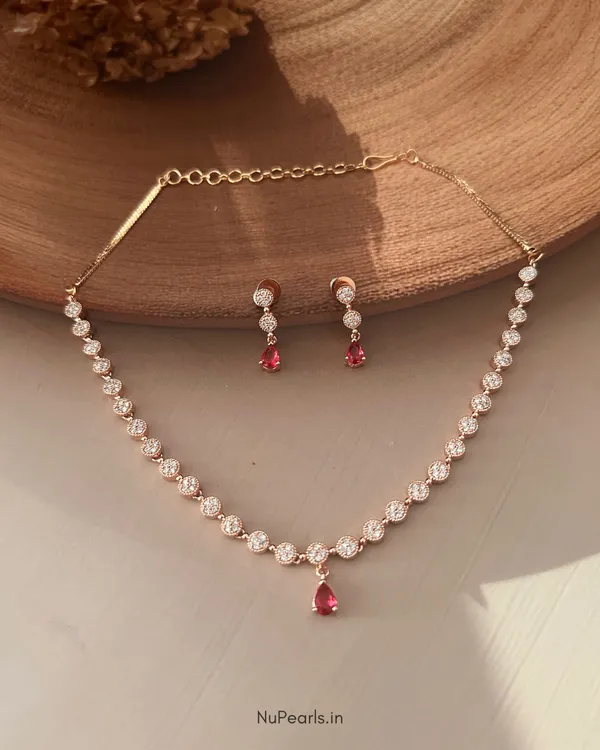 Red_Lili_Necklace_|_18K_Rose_Gold_Plated_CZ_Studded_Jewellery_Set_For_Women