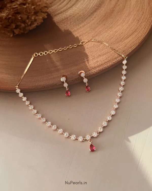 Red_Lili_Necklace_|_18K_Rose_Gold_Plated_CZ_Studded_Jewellery_Set_For_Women