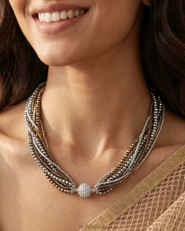 3-in-1_Handmade_Fizza_Silver_Bronze_Crystal_Convertible_Long_Mala_Necklace