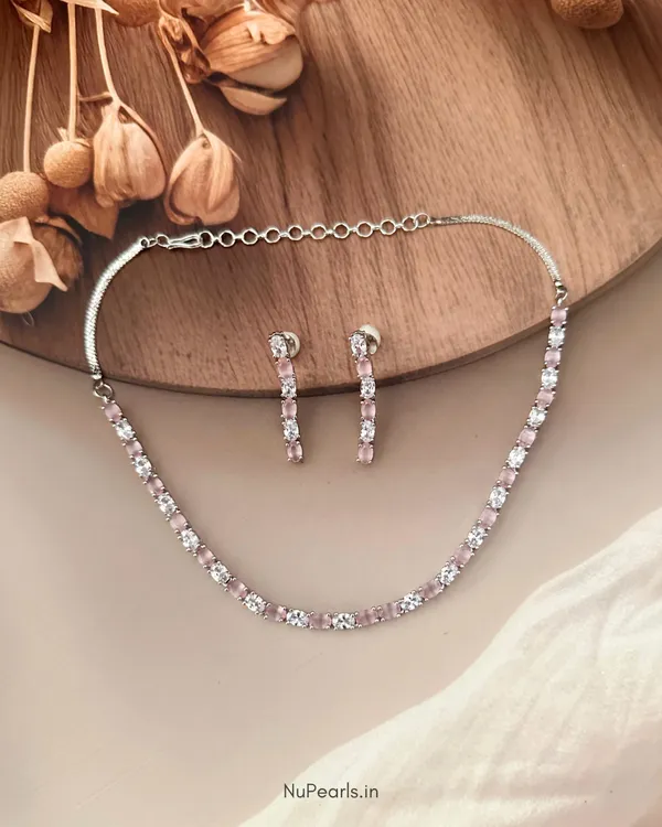Pink_Leno_Leno_Rhodium_Plated_American_Diamond_String_Necklace_For_Women
